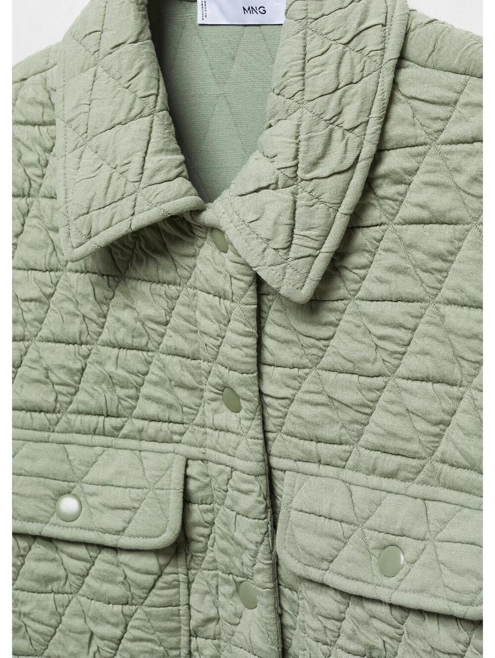 Mango Quilted Vest with Buttons NWT Pastel Green XS - Picture 3 of 9